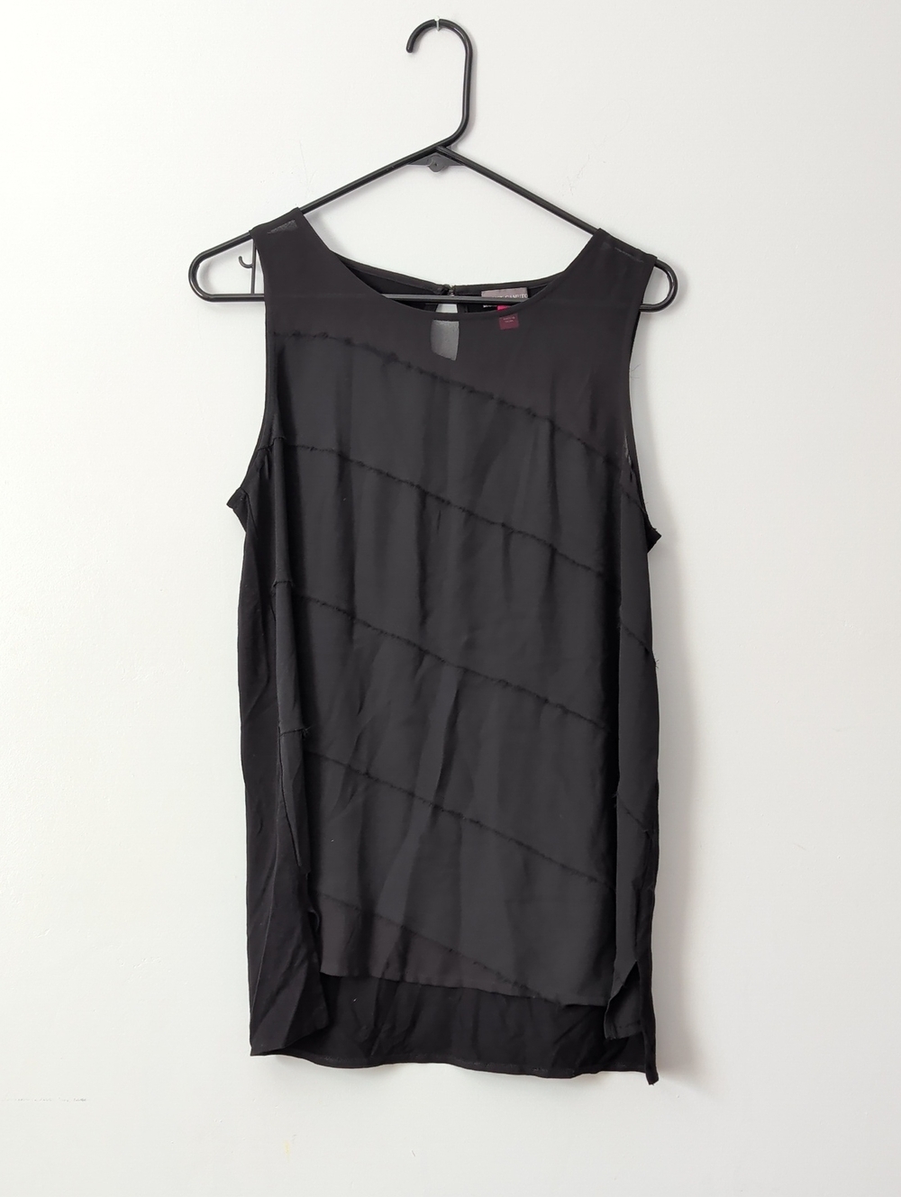 Vince Camuto Black Top with Diagonal Seams